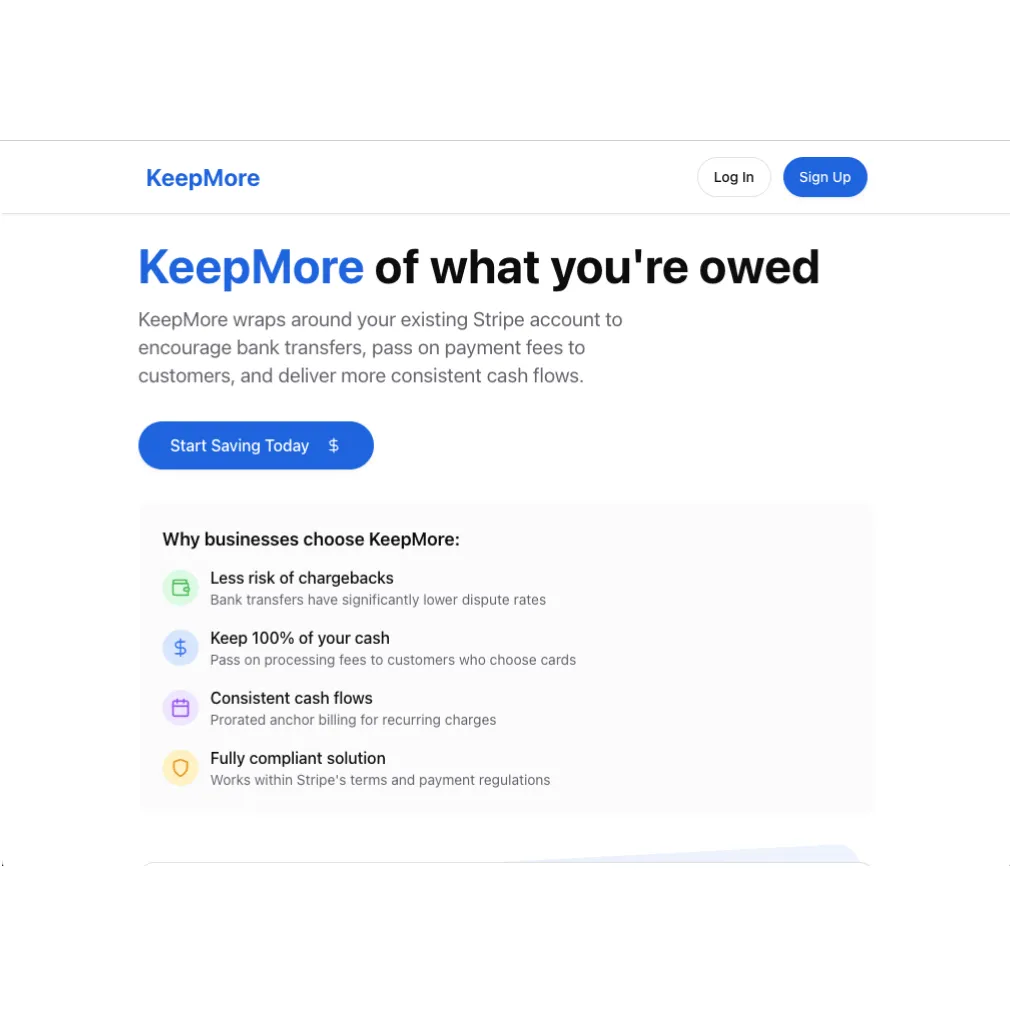 KeepMore - Optimize Stripe Payments & Save on Fees